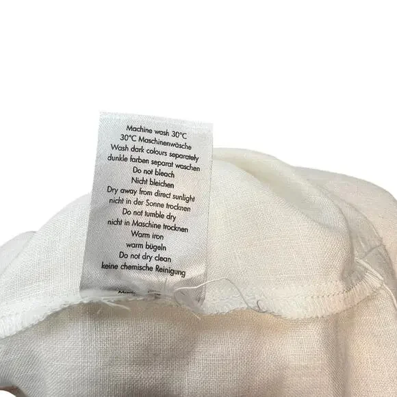 Wrap‎ London Peasant Top Blouse Long Sleeve Ruffle Linen White Size US 12 - Picture 11 of 11